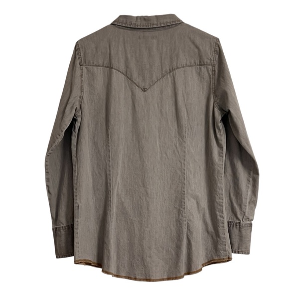 Wrangler Retro Denim Western Snap Shirt Women’s Large Pearl Snaps - Picture 5 of 8